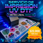 Servicio de impresión UV DTF por metro lineal (58 cm × 1 m)