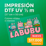 Servicio de impresión DTF UV 1/2 metro  (57 cm × 50 cm)